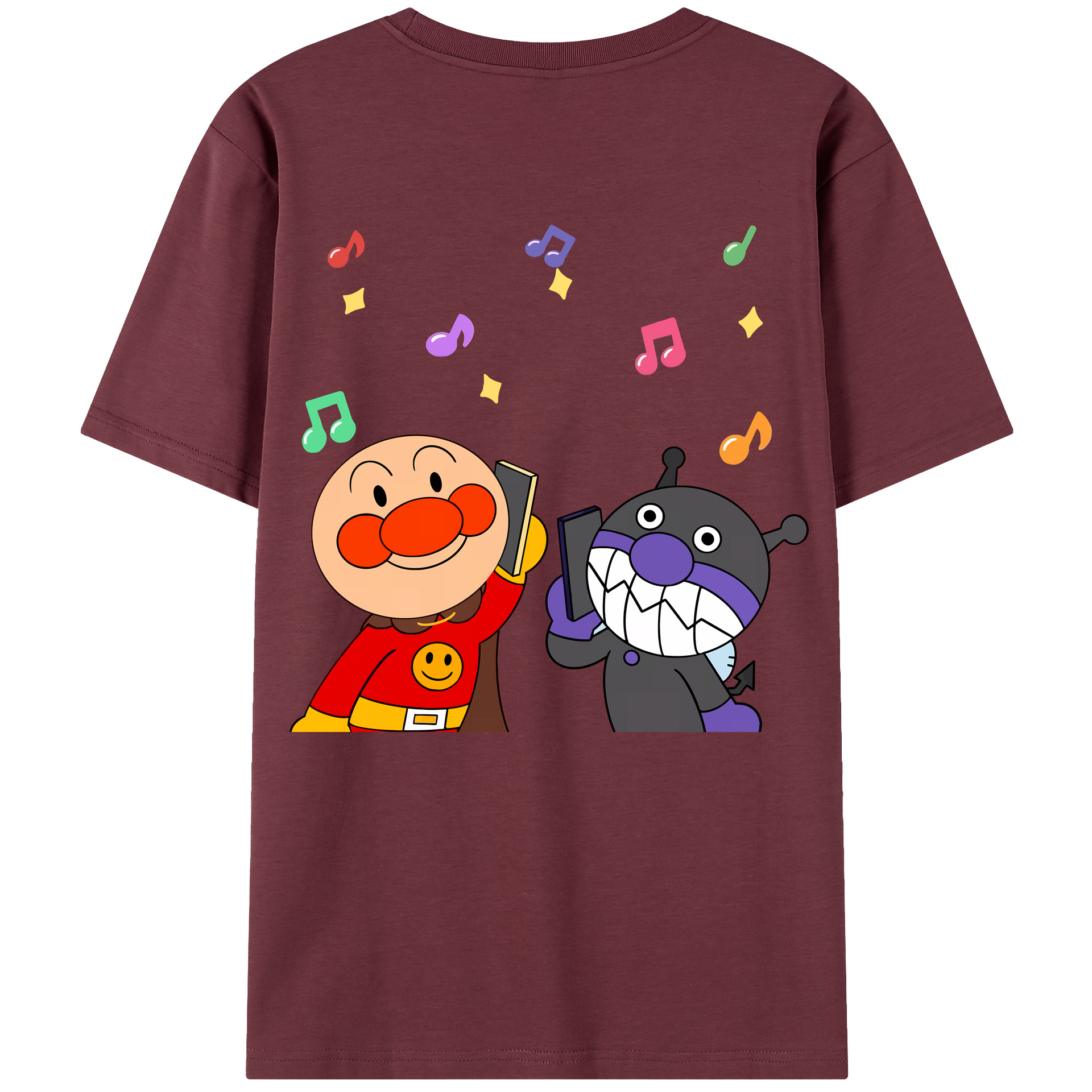 （画像用） アンパンマン Anpanman 綿100％半袖Tシャツ（背面プリント）